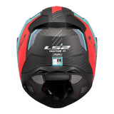 LS2 FF811 Vector II Carbon Grid Helmet - Red / Cyan