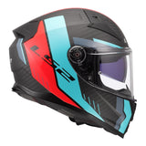 LS2 FF811 Vector II Carbon Grid Helmet - Red / Cyan
