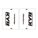 DRC Motion Front Fork Outer Decals - KYB14 (Clear / Black / White)