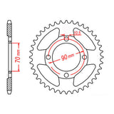 Sprocket Kit Honda CT110 - Single ratio/70mm Cntr-428KRO 15/45
